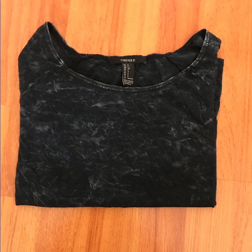 3/4 sleeve mineral dark gray/black top
